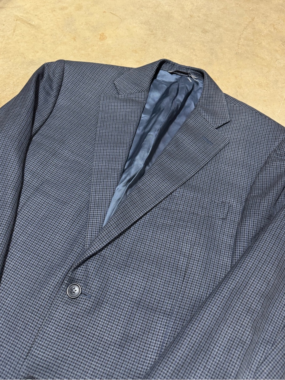 CANALI Men’s 38R Blue Grey Houndstooth Wool Silk Sport Coat Blazer Italy
